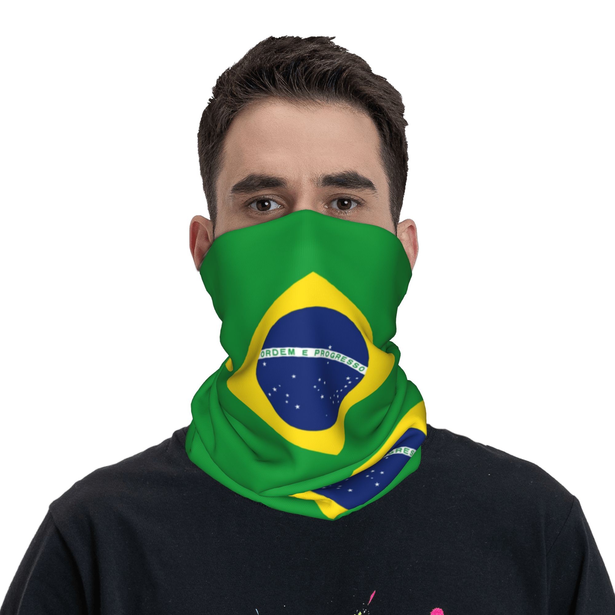 Custom Brazil Flag Bandana Nec - Neck Gaiter Face Cover 评论和价格