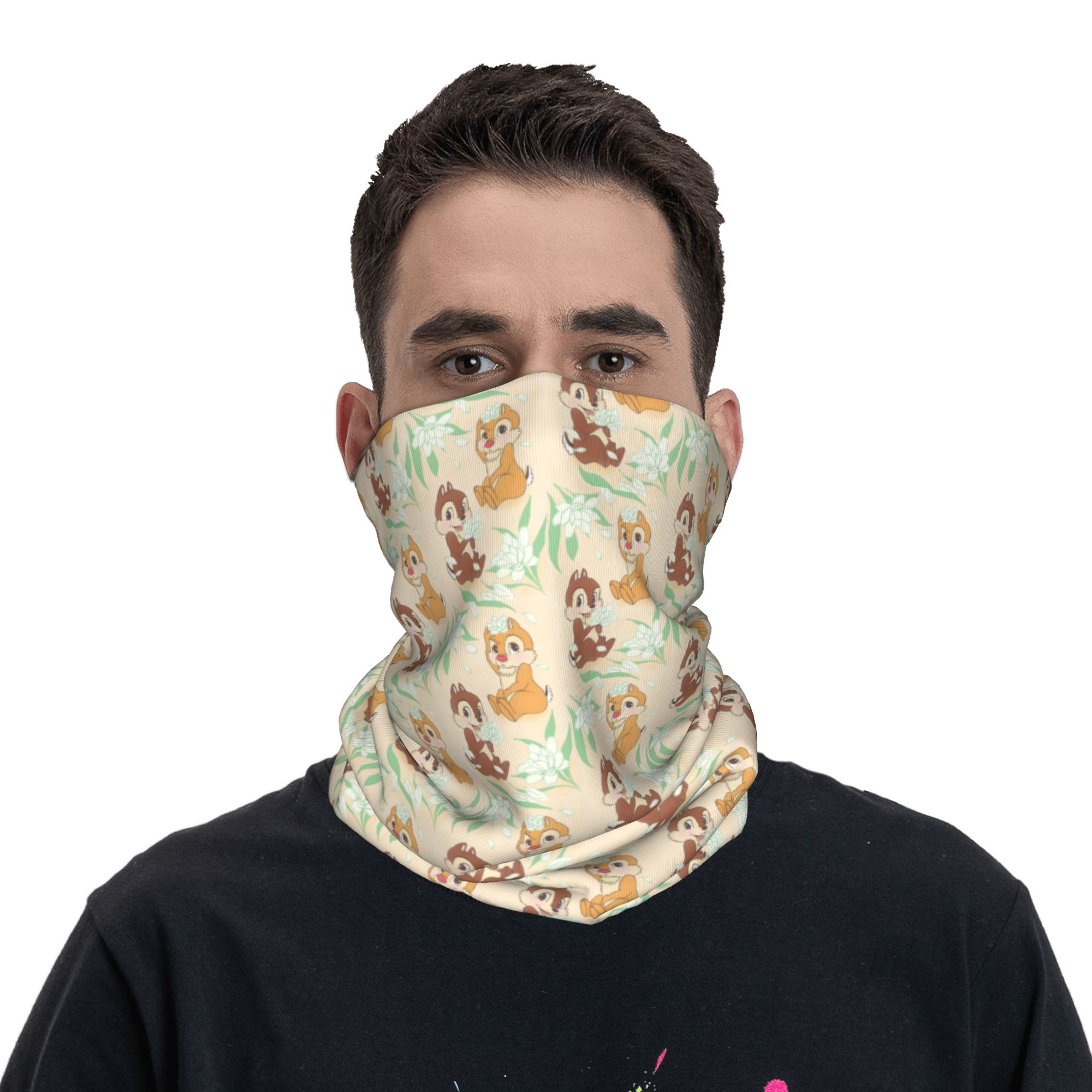 Custom Cute C-Chip And D-Dale  - Neck Gaiter Face Cover 评论和价格