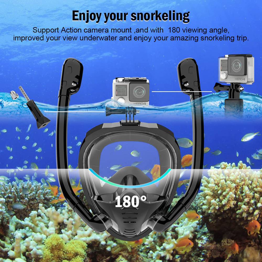 Full Face Snorkel Mask 180°Pan - Anti Pollution Mask 评论和价格
