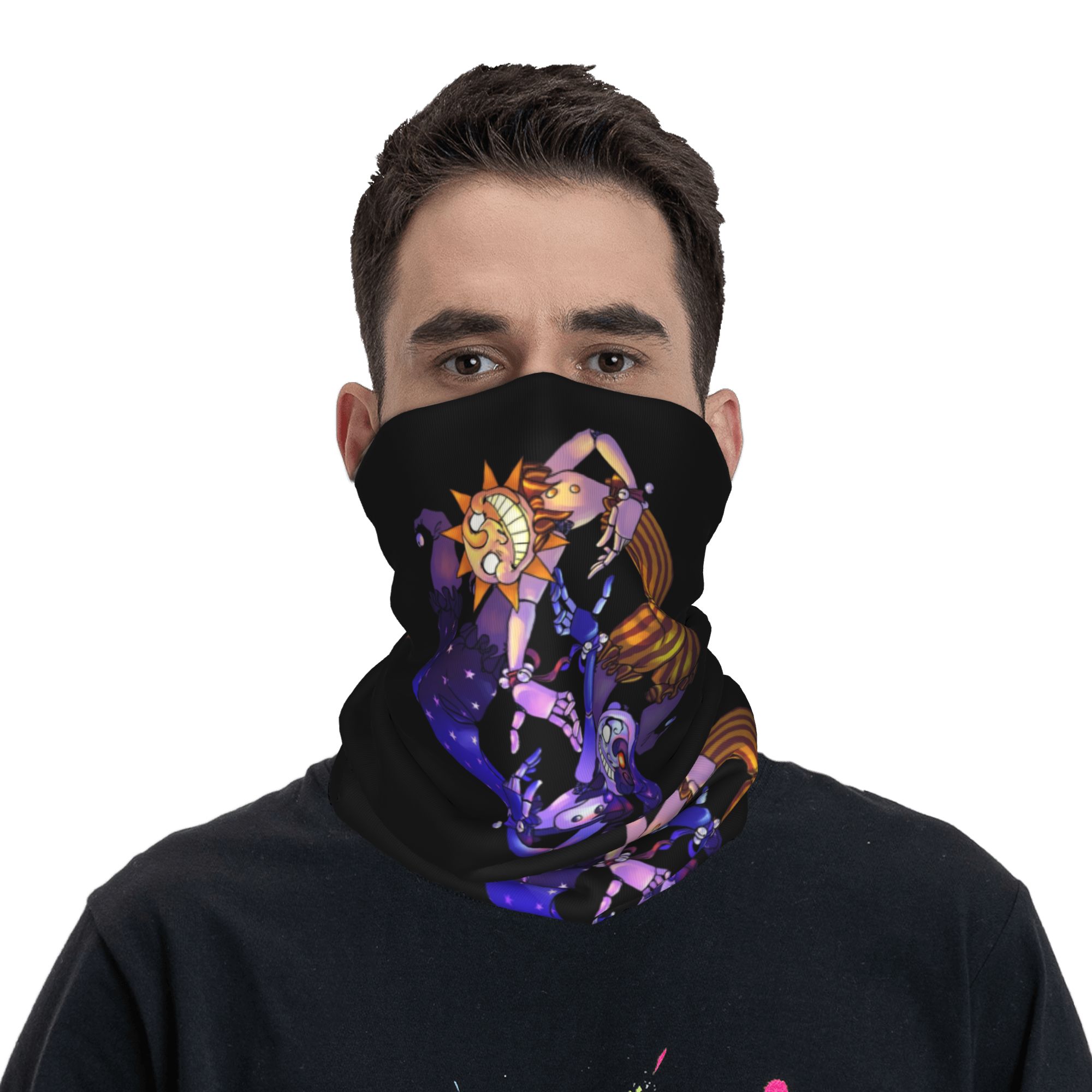 Sun And Moon FNAF Security Bre - Neck Gaiter Face Cover 评论和价格